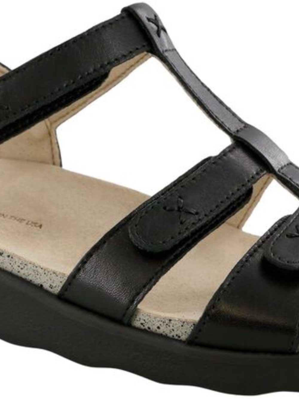 SAS Sorrento T-Strap Sandal Black 6.5 M NIB